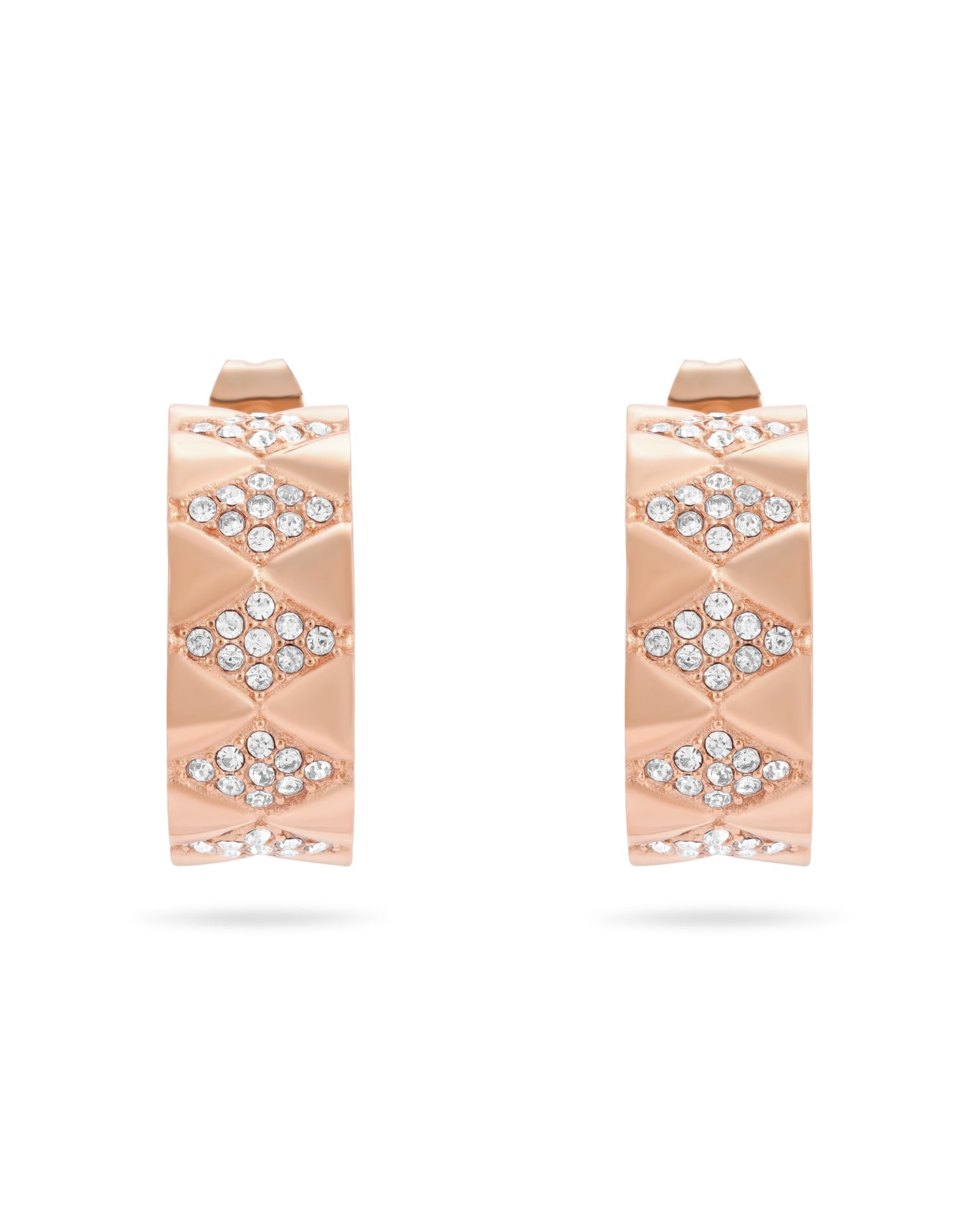 Signature Loop Jeweled Earrings - Rose Gold